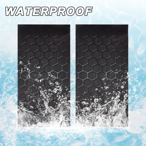 Image of JSCARLIFE Honeycomb Car B-Pillar Sticker, HD Printed PVC Waterproof Car Decals, Car Stickers Vinyl Self-Adhesive Side Strip Decal Cool Stickers (Style 4)