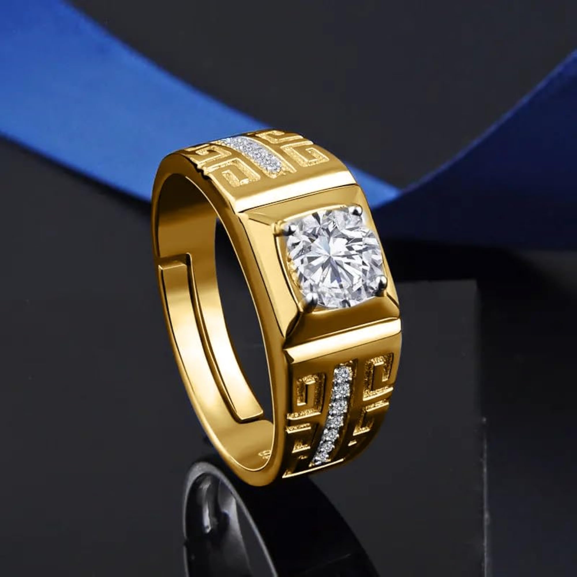 Stylish Adjustable Silver Finger Ring for Men