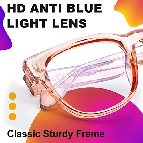Image of VISOONE Square TR90 Blue Light Blocking Glasses with Anti Glare Computer Glass Woman and Men SAGE