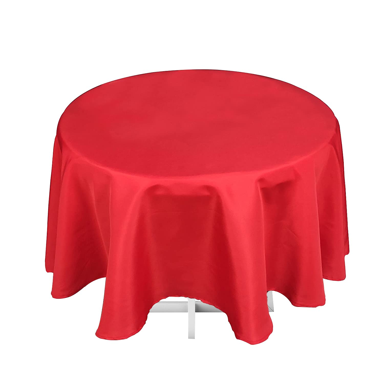 Trimming Shop Tovaglia Rotonda 120 Cm In Cotone E Poliestere, Lavabile In Lavatrice, Per Pranzo E Feste Di Natale, Colore Nero