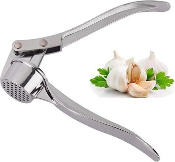 Greenart Professional Kitchen Garlic Crusher, Stainless Steel, Silver, Garlic Chopper, Cleaning Friendly