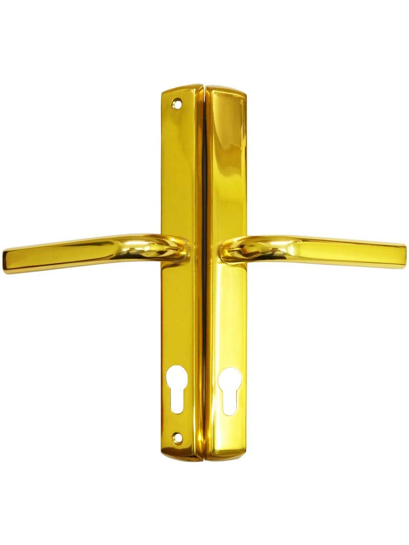 Gardinia Upvc Door Handle 240mm Screw Centres with Springs 278mm Long 92pz Gold