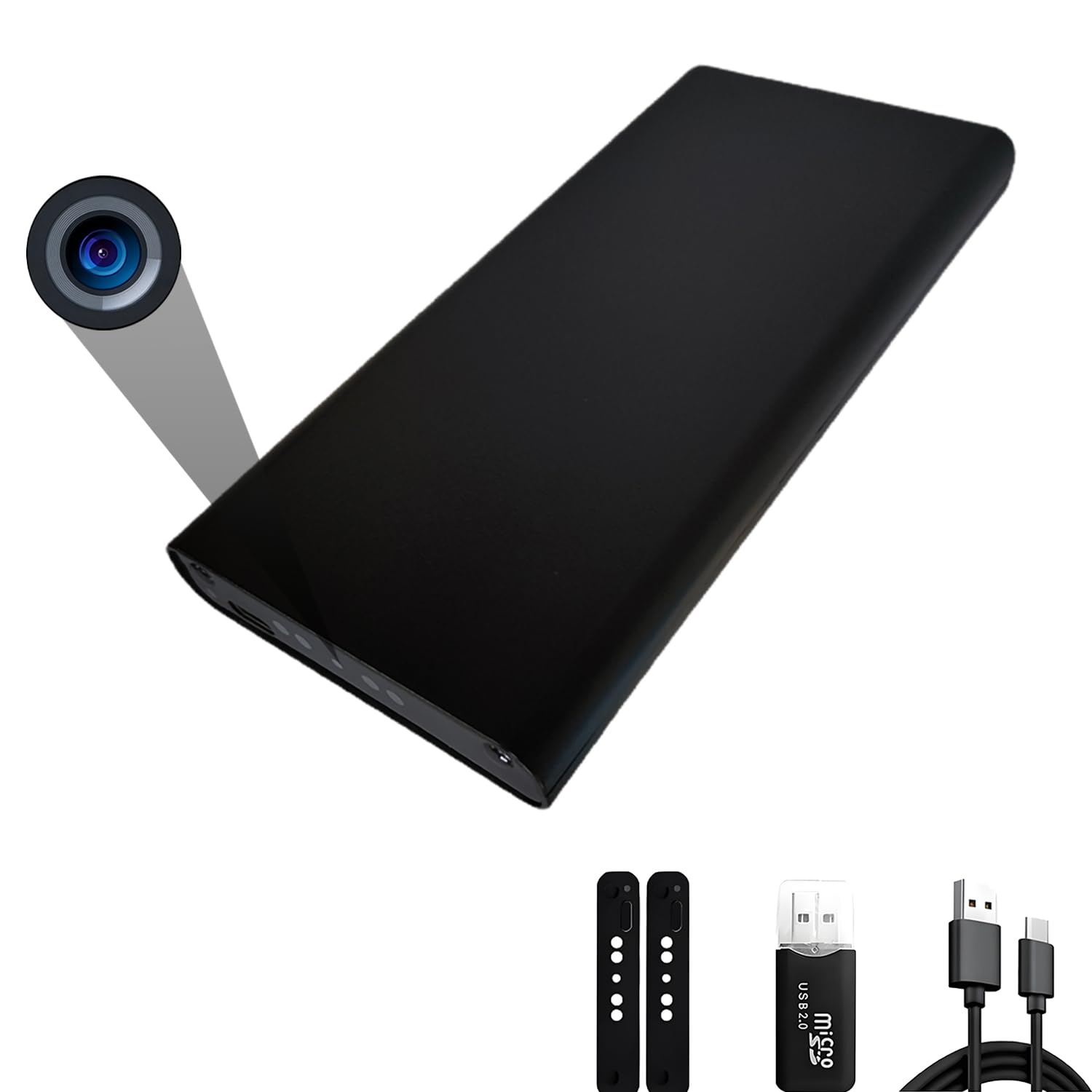 YINGZIKEJI Mini Camara Espía Oculta Cámara - 10000mah 1080P 55 Horas Cargadores portátiles Camara - detección Movimiento,Sensor de Gravedad,visión Nocturna,Grabación cíclica,sin función WiFi