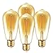 Vintage Edison Dimmable LED Light Bulbs, Newpow 7W (70 Watt Equivalent) Antique Amber Gold Filament Light Bulb, Warm Color 2400K - 30,000 Life Hours - 500 Lumens - ST64 E26 Base - UL Listed (4-Pack)