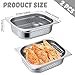Lounsweer 2 Pack Half Size Hotel Pans Perforated Steam Table Pan Stainless Steel Half Steam Pan Commercial Catering Food Pan for Kitchen Restaurant Serving Supplies(12.8'' x 4'' x 10.43'')