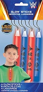 amscan 395653 WWEParty Printed Glow Lanyards, 4 pcs, Party Favor