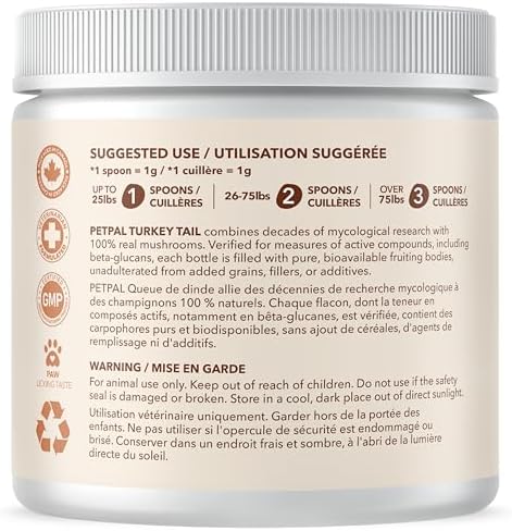 Petpal Turkey Tail Powder with Reishi | Pure Mushroom Powders with Beta Glucans | Lumps, Warts, Bumps | Superfood Topper | Organic | 60g — view 7