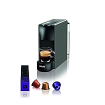 Nespresso Mini macchina da caffè a capsule Krups XN110BRD Essenza | 0,6 L | 19 bar | modalità risparmio energetico | grigio | classe energetica A