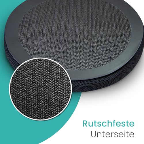 ELONEO Drehkissen mit Gel für Autositz, Drehsitz für Senioren, Einstiegshilfe/Ausstiegshilfe, rutschfest, Belastbar bis 150 Kg, Für Auto, Sofa, Sessel, Stuhl (Ø 40, 1 STK.)