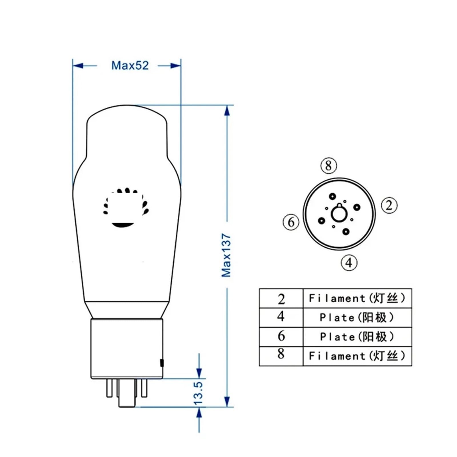 FLEYYXBN 5U4G Vacuum Tube Audio Valve Replaces 5Z3P GZ34 274B Tube(2pcs Matched Pair)