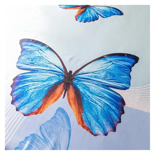 Drap housse satin rafraîchissant lit double 140x190 papillon - 8