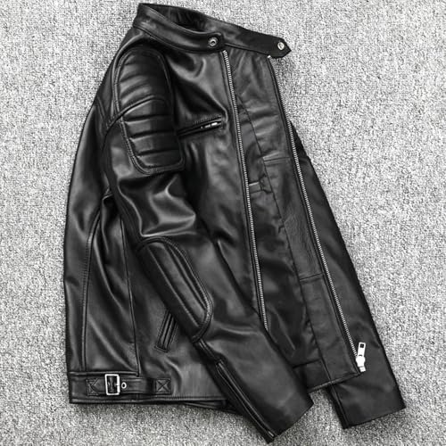 ♡大人気　Spick＆Span レザー　ノーカラー　ライダース 羊革 ライダースジャケット メンズ レザージャケット 本革 羊革 YKK 革