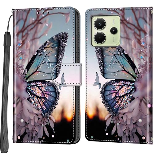 Étui portefeuille antichoc Xiaomi Redmi Note 14 4G fermeture magnétique
