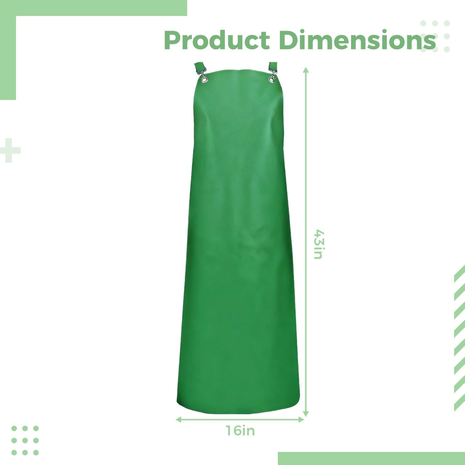 PU-Leder-Schürze, wasserundurchlässig, 43 x 26 Zoll / 109,2 x 66 cm, robuste Spülschürze für Küche und Arbeit, ölresistent, mit Kreuzträgern, für Kochen, Waschen und Reinigen