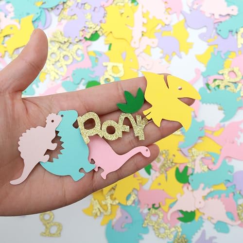 350Pcs Roar Dinosaur Table Confetti Dinosaur Footprint Confetti for Baby Girl Cute Dino Theme Roar Birthday Party Baby Shower