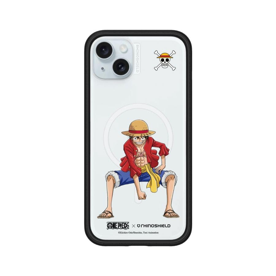 Coque antichoc iPhone 15 Plus MagSafe puissante RhinoShield Mod NX Luffy noire