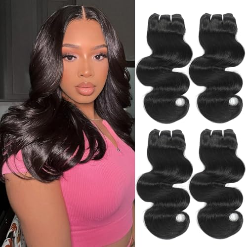 Human Hair Bundles 4 Bundles 16 Inch 12A Body Wave