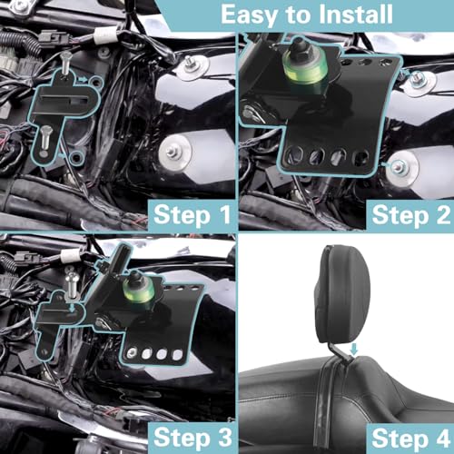 Image of Adjustable Driver Backrest for Harley Davidson, Motorcycle Rider Backrest Fit for Touring Street Glide Road King Road Glide Electra Glide 1997-2025, Black(FIXED BACKREST)