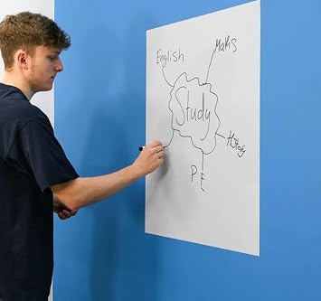 Magic Whiteboard Sheets Stick on Wall - A1 Static & Portable White Board for Walls, Doors, Windows, Fridges, Glass - Easy Clean, Plain White Dry Erase Board for School & Office