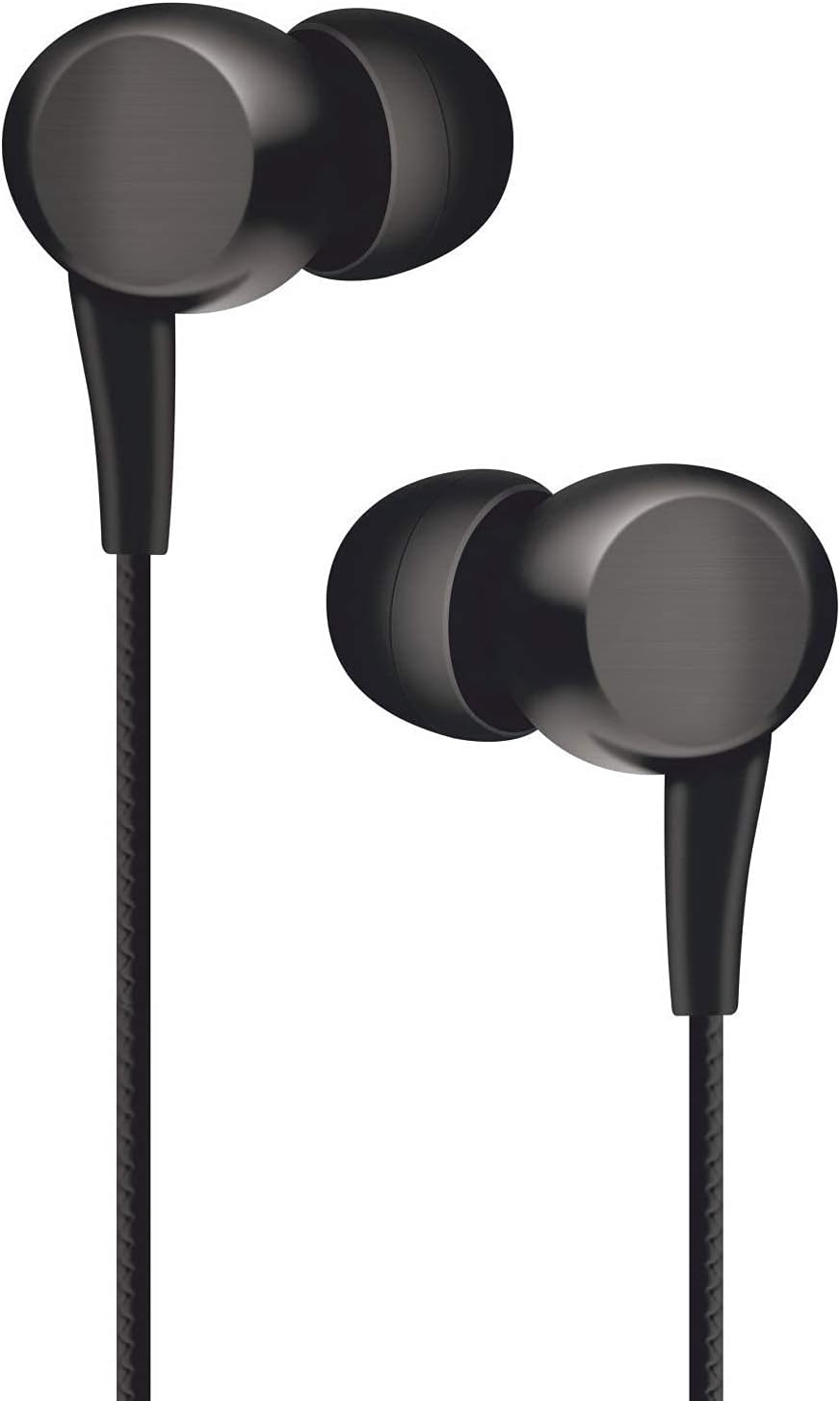 Earphones for BLU Studio Max Earphone Original Like Wired Stereo Deep Bass Head Hands-free Headset Earbud With Built in-line Mic, With Premium Quality Good Sound Call Answer/End Button, Music 3.5mm Aux Audio Jack (AS- R50, Black)