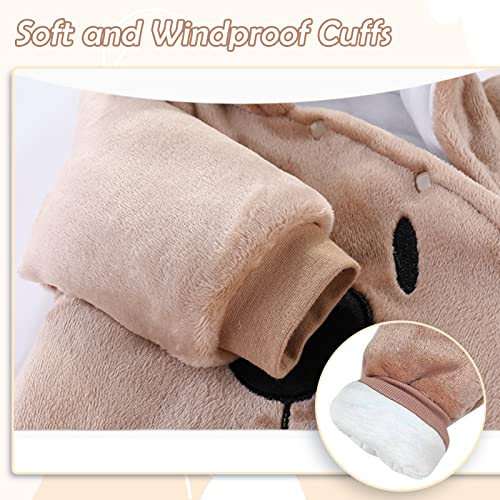 Bébé Combinaisons Flanelle Barboteuses Manches Longues Tenues d'hiver Manteau à Capuche, 6-9 Mois - Image 7