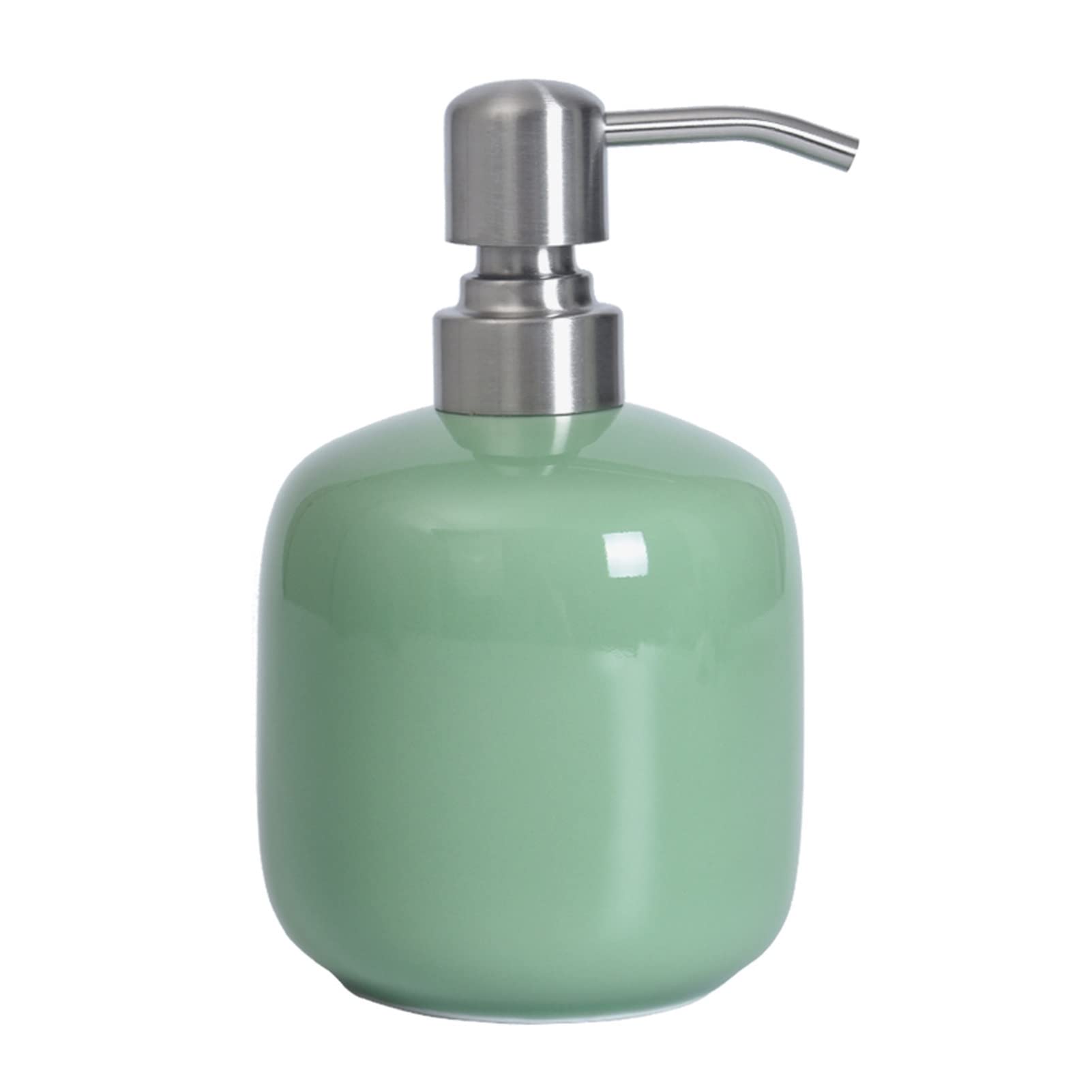 Kitchen Soap Dispenser Celadon Lotion Bottle Dishwashing Liquid Dispenser Household Bathroom Hotel Round Soap Dispenser 430ml/15.1oz Handsoaps Dispenser(A)