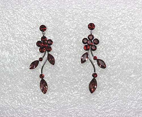 Image of Faship Gorgeous Rhinestone Crystal Floral Necklace Earrings Set