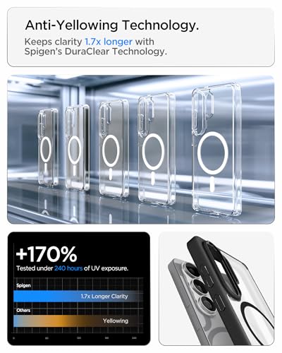 Image of Spigen for Galaxy S26 Ultra Case, Ultra Hybrid MagFit [Anti-Yellowing] [Compatible with MagSafe] [Fast Wireless Charging] - Matte Black