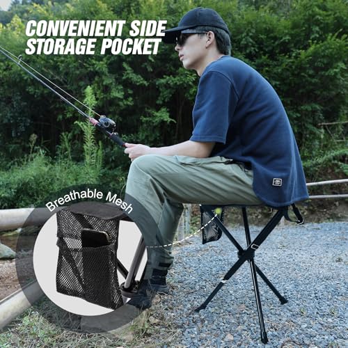 REDCAMP 2 Pack 22.4IN Tall Folding Tripod Stools for Adults, Lightweight Portable Camping Stools for Fishing Hunting Backpacking Traveling, Black by REDCAMP - Image 5