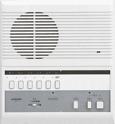 Aiphone LEF-5 Open Voice Selective Call Master Intercom with Door-Release Button, Accepts Up