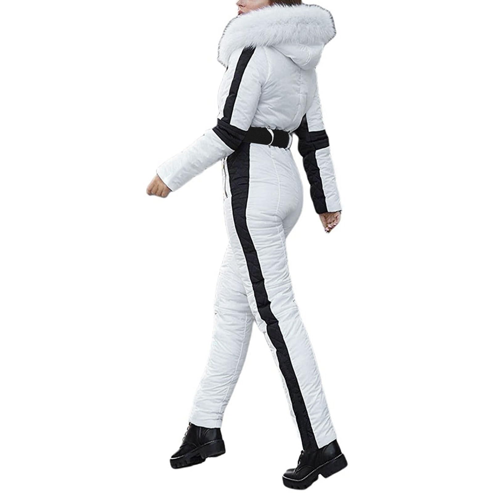 Combinaison de ski pour femme - Une pièce - Chaude - Combinaison de ski pour femme - Élégante combinaison de ski - Imperméable - Coupe-vent - Pour l'hiver - Chaud - Snowboard - Coupe ajustée