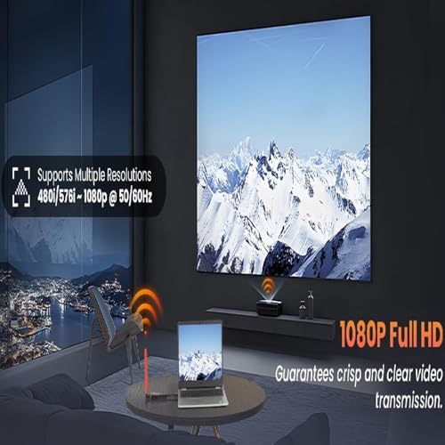 Image of 150M Wireless HDMI Transmitter and Receiver, 1080P 60Hz Wireless HDMI Extender Kit, 150M /450Ft, for Streaming Video to Display /Projector from Laptop, PC etc. (ABS) (Black)
