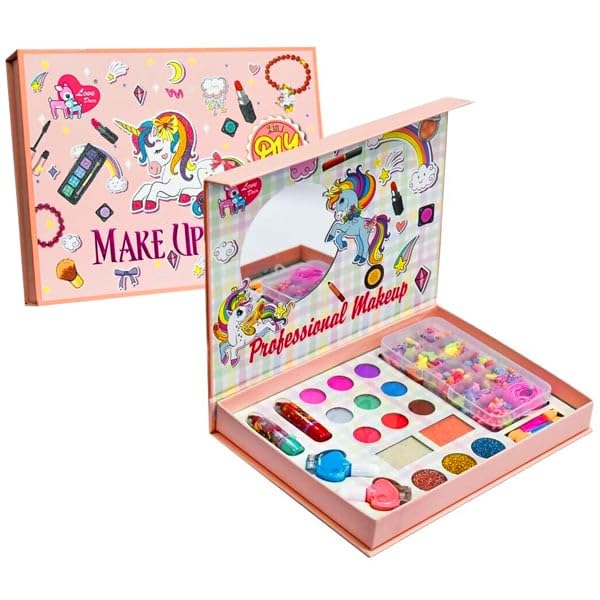 Buy Onotic 2 In 1 Unicorn Real Cosmetic Kids Makeup Kit For Girls Kids ...
