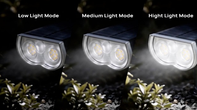 Image of Linkind Solar Lights Outdoor Waterproof IP65, StarRay Dusk-to-Dawn Outdoor Solar Lights, 3 Lighting Modes Solar Spot Lights Outdoor for Garden, Yard, Landscape (Daylight, 4 Pack)