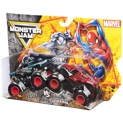 Image of Monster Jam Marvel Venom vs The Amazing Spider-Man 1:64 Scale 2-Pack
