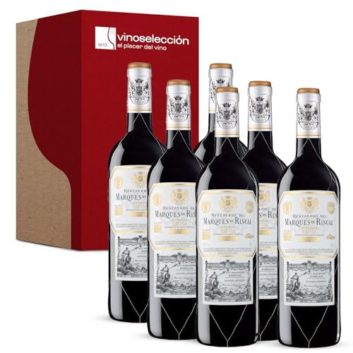 VINOSELECCION - Marques de Riscal Reserva 2019 - Vino Tinto D.O. Ca. Rioja 96% Tempranillo y 4% Graciano 6 Botellas x 75 cl