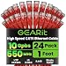 GearIT 24-Pack, Cat 6 Ethernet Cable Cat6 Snagless Patch 1 Foot - Snagless RJ45 Computer LAN Network Cord, Red - Compatible with 24 48 Port Switch POE Rackmount 24port Gigabit