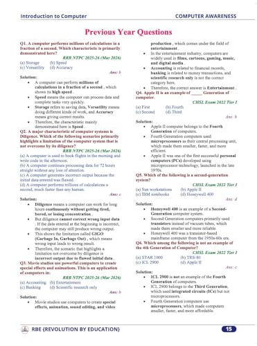 Image of Computer Awareness Book for SSC CGL, CHSL, RRB NTPC, Delhi Police & UP Exams 2026-27 | Complete Theory, Chapter-wise PYQs & Practice Sets | English Edition | Shubham Sir, Radhika Mam, RBE.