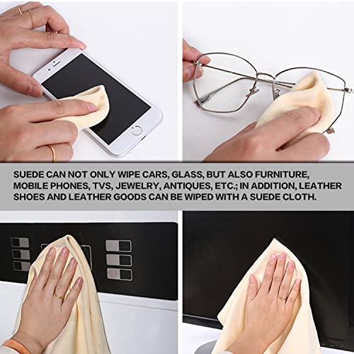 Car Natural Chamois Cleaning Cloth, Real Leather Super Absorbent Fast Drying Car Wash Cloth Accessory For Auto And Precision Instrument #TOP3