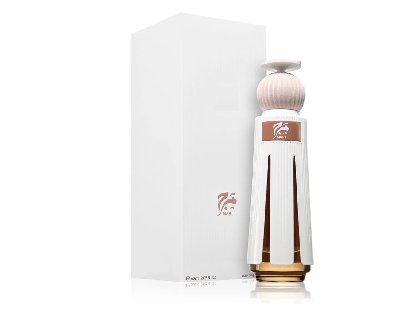 Marj Extrait de Parfum 60 ml Parfum arabe unisexe de longue durée, avec atomiseur rechargeable 5 ml, parfum unisexe floral et ambré avec notes de rose, oud et vanille (Marj)
