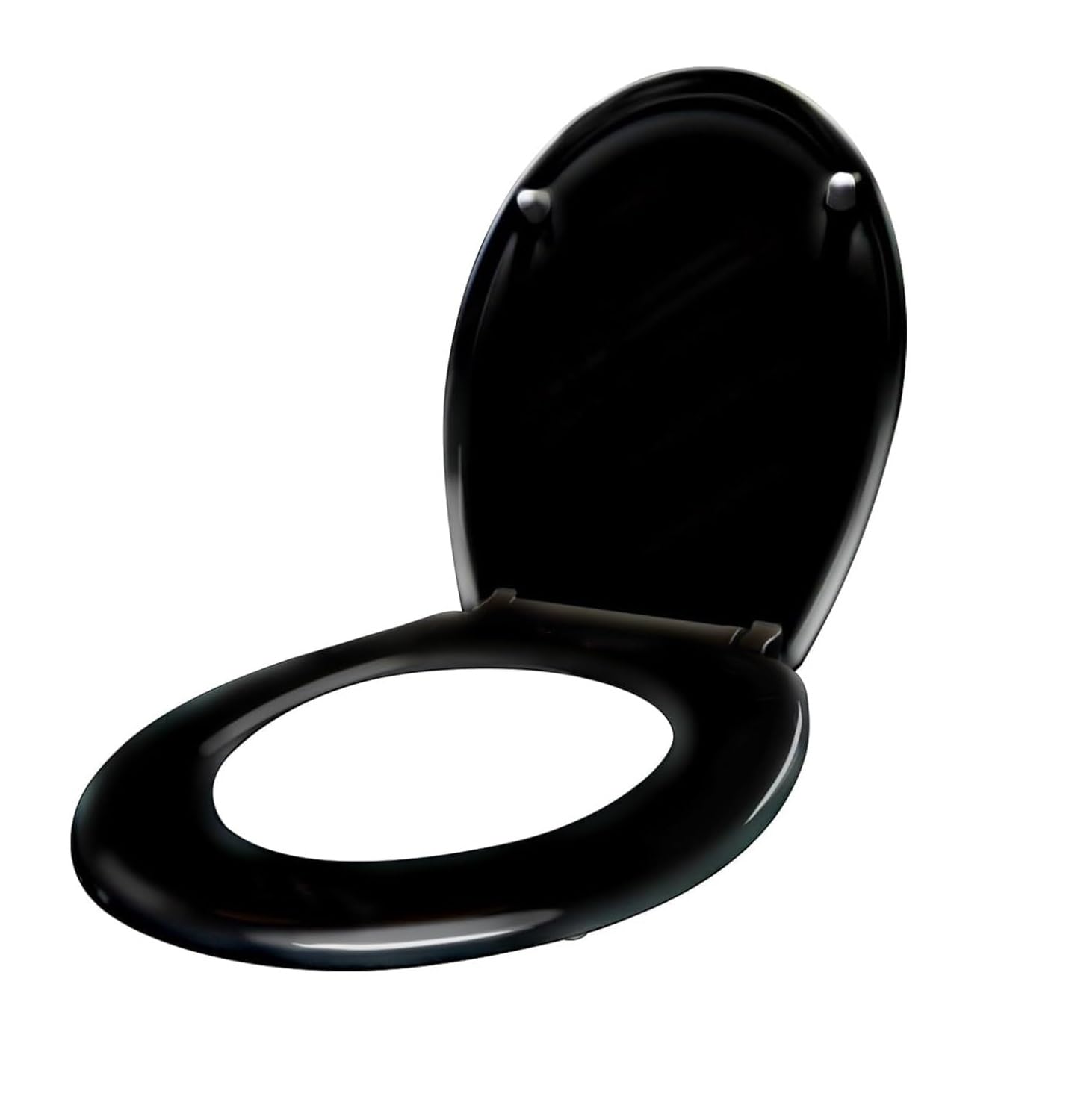 SAILUN Toilet Seat with Soft Close Feature, Quick Release for Easy Clean, O Shape Universal Size with Adjustable Hinges, Toilet Lid Hard Plastic Antibacterial, Black — image 1