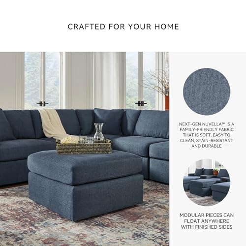 Image of Signature Design by Ashley Modmax Oversized Square Accent Ottoman, Ink Blue