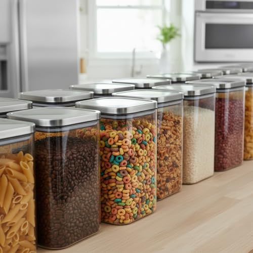 Image of ginoya brothers Airtight Borosilicate Glass Square Jar With Wooden Or Steel Lid Multi-Size, Container for Spices, Coffee, Grains, Snacks & Kitchen Organization (2, STEEL LID, 1250 ML)