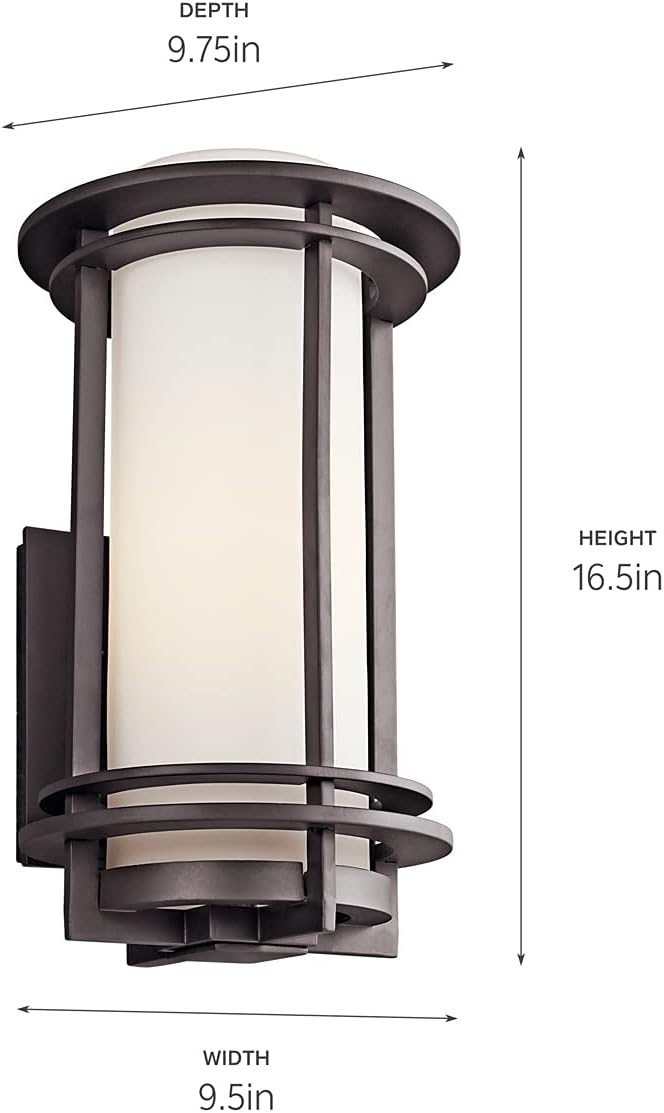 Hot Deals Pacific Edge™ 16 1 Light Outdoor Wall Light with Satin Etched Cased Opal Glass in Architectural Bronze