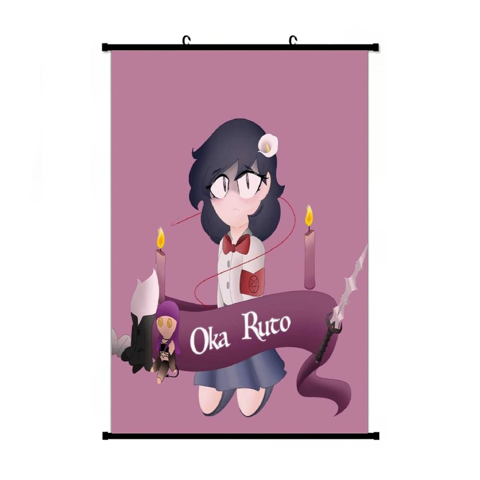 YABING Yandere Simulator Rivals (Oka Ruto) Anime Living Room Bedroom Home Decoration Gift Fabric Wall Scroll Poster (16x24) Inches