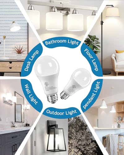 Image of TJOY 12 Pack LED Light Bulbs, 100 Watt Equivalent A19, Cool White 4000K | 15W 1500 Lumens Neutral White Lightbulbs, Non Dimmable Energy Saving Lamp for Home Bedroom Kitchen Indoor