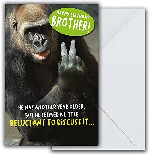 Happy Birthday Card Brother, Reluctant, Brother, Greetings Card, Brother Birthday Cards, Funny Birthday Card