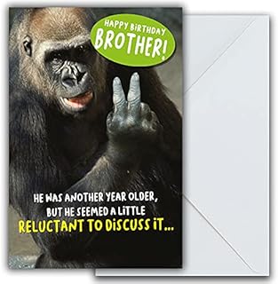 Happy Birthday Card Brother, Reluctant, Brother, Greetings Card, Brother Birthday Cards, Funny Birthday Card