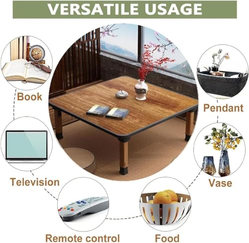 Table basse ronde réglable en MDF et pliable pour salon - 8
