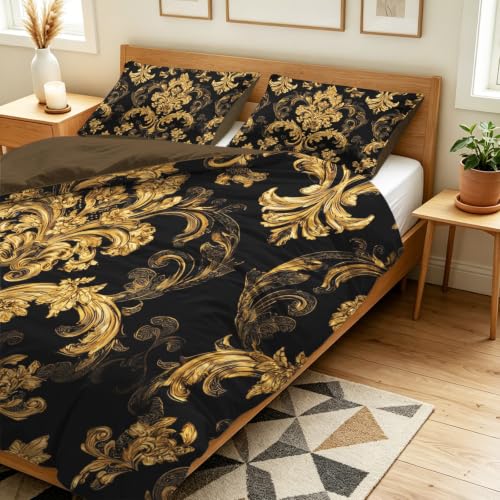 Parure de lit zippée noir lavable en machine pour lit simple - 4